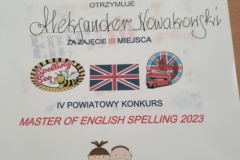 IV Powiatowy Konkurs MASTER OF ENGLISH SPELLING 