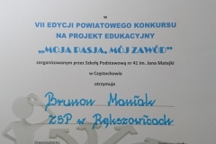 Wyróżnienie w konkursie MOJA PASJA, MÓJ ZAWÓD